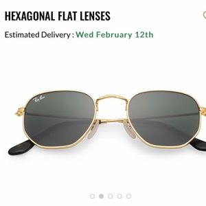 RAY-BAN I-Shape Hexagon Flat Lenses POLARIZED NEW